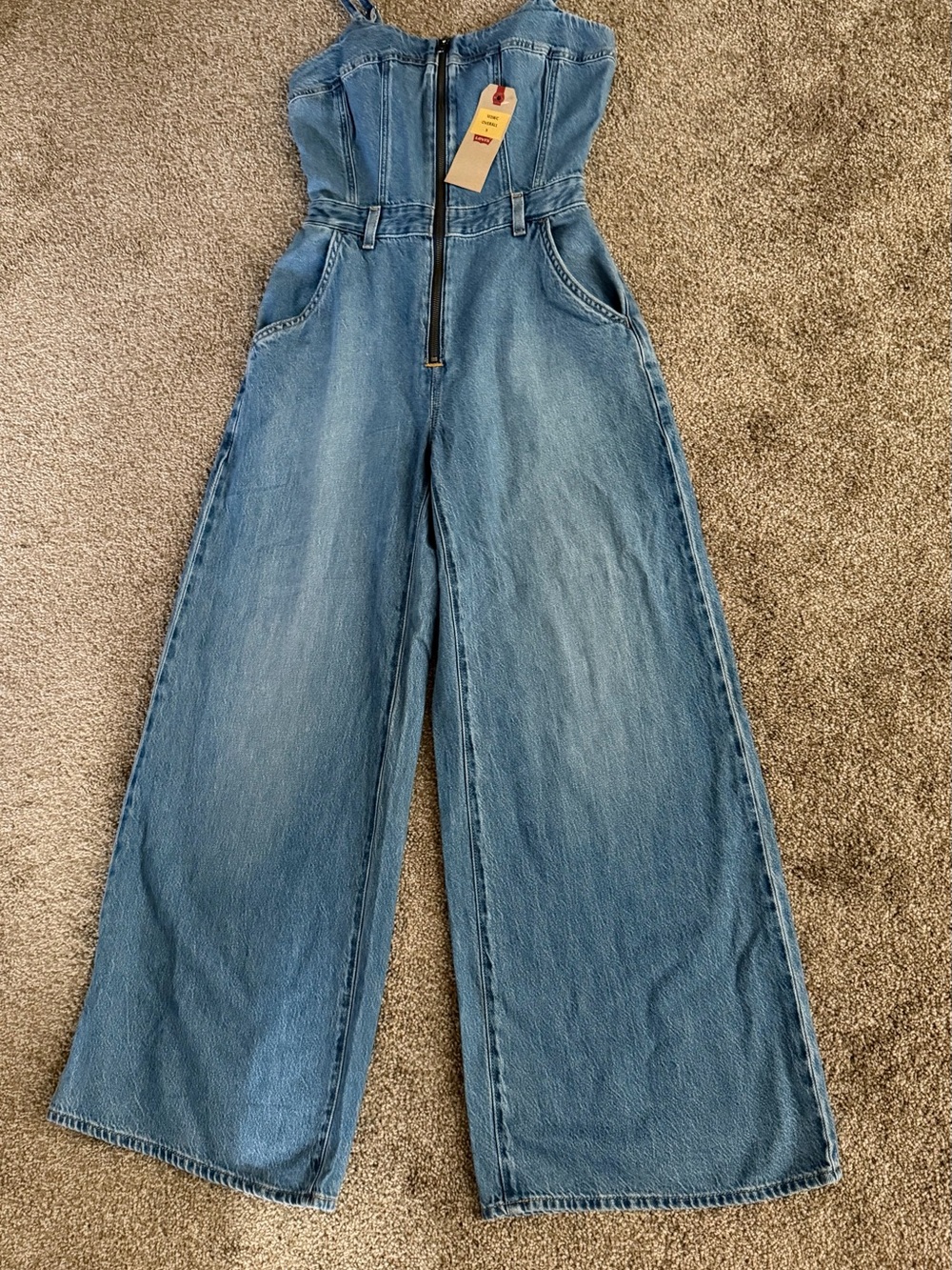 Levi's Light Blue Wide-Leg Denim Jumpsuit - Picture 5 of 12